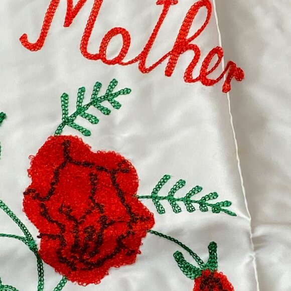Embroidered Pillow Cover  With Roses "To My Dear Mother" Germany Design - Picture 4 of 11